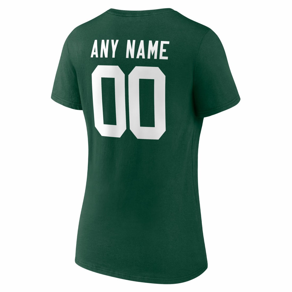 Green Bay Packers Women's Team Authentic Personalized Name & Number V-Neck T-Shirt Green - NFL