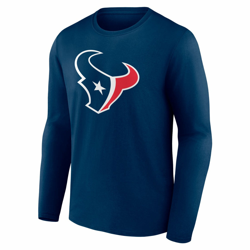 Houston Texans Team Authentic Personalized Name & Number Long Sleeve T-Shirt Navy - NFL
