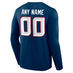 Houston Texans Team Authentic Personalized Name & Number Long Sleeve T-Shirt Navy - NFL