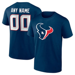 Houston Texans Team Authentic Personalized Name & Number T-Shirt Navy - NFL