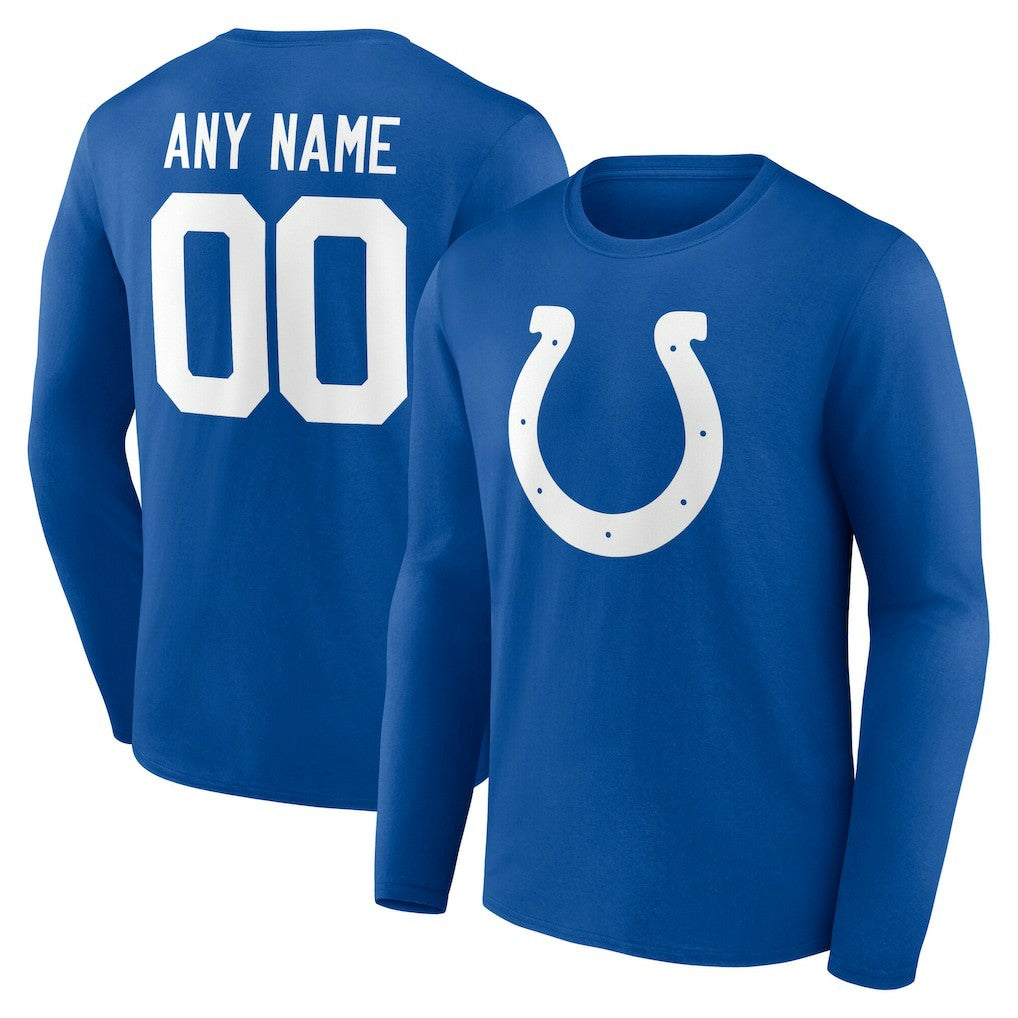 Indianapolis Colts Team Authentic Personalized Name & Number Long Sleeve T-Shirt Royal - NFL