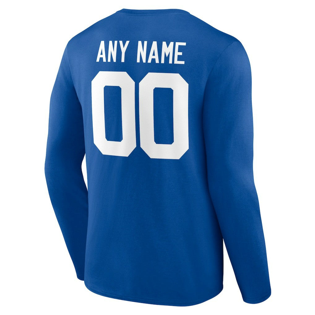 Indianapolis Colts Team Authentic Personalized Name & Number Long Sleeve T-Shirt Royal - NFL