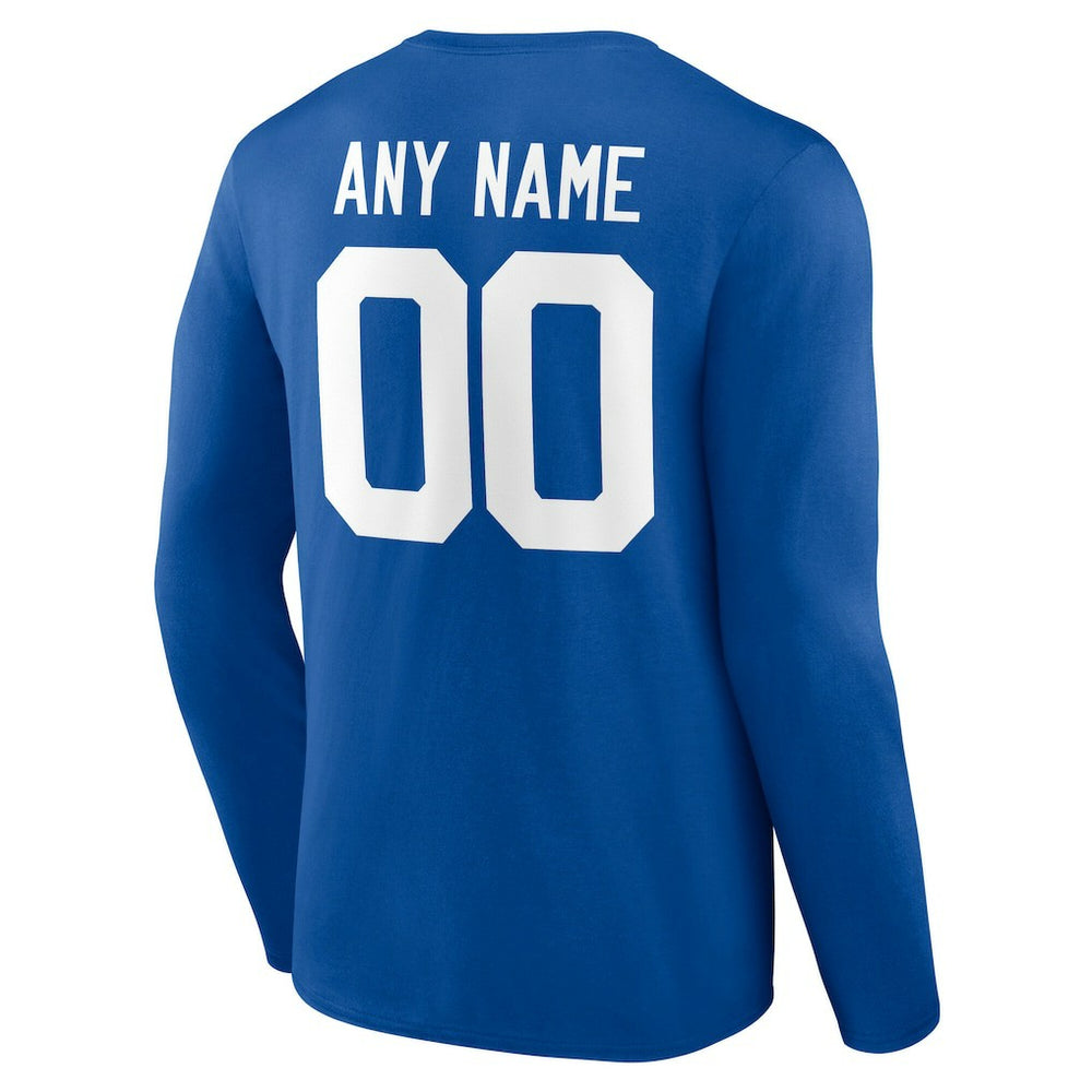 Indianapolis Colts Team Authentic Personalized Name & Number Long Sleeve T-Shirt Royal - NFL