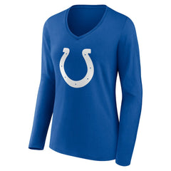 Indianapolis Colts Women's Team Authentic Personalized Name & Number Long Sleeve V-Neck T-Shirt Royal - NFL
