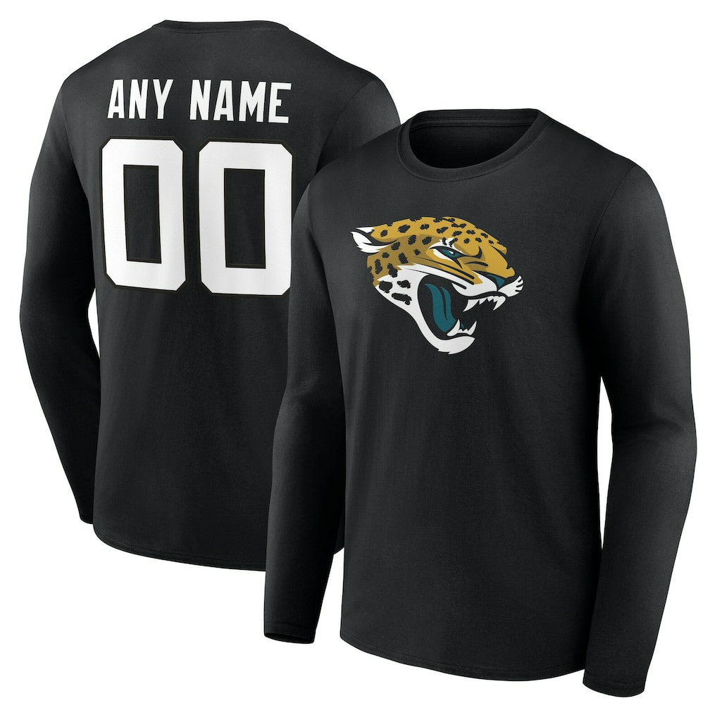 Jacksonville Jaguars Team Authentic Personalized Name & Number Long Sleeve T-Shirt Black - NFL