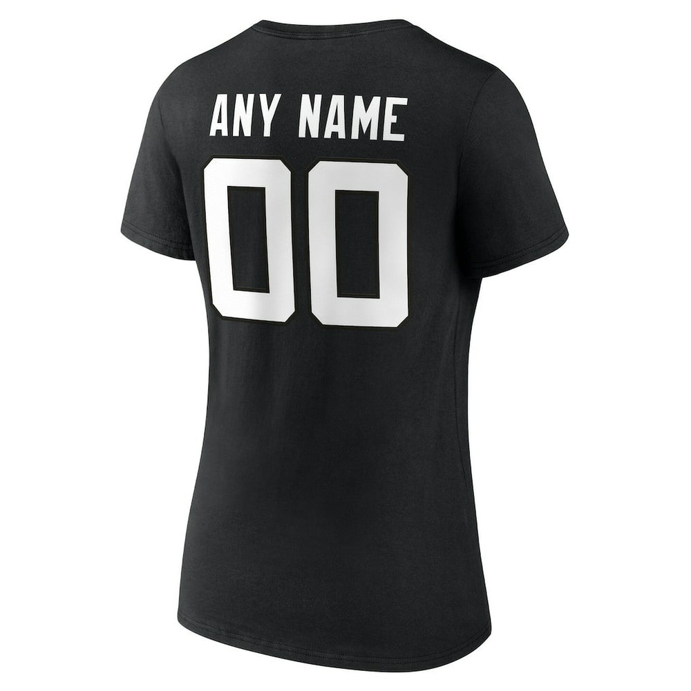 Jacksonville Jaguars Women's Team Authentic Personalized Name & Number V-Neck T-Shirt Black - NFL
