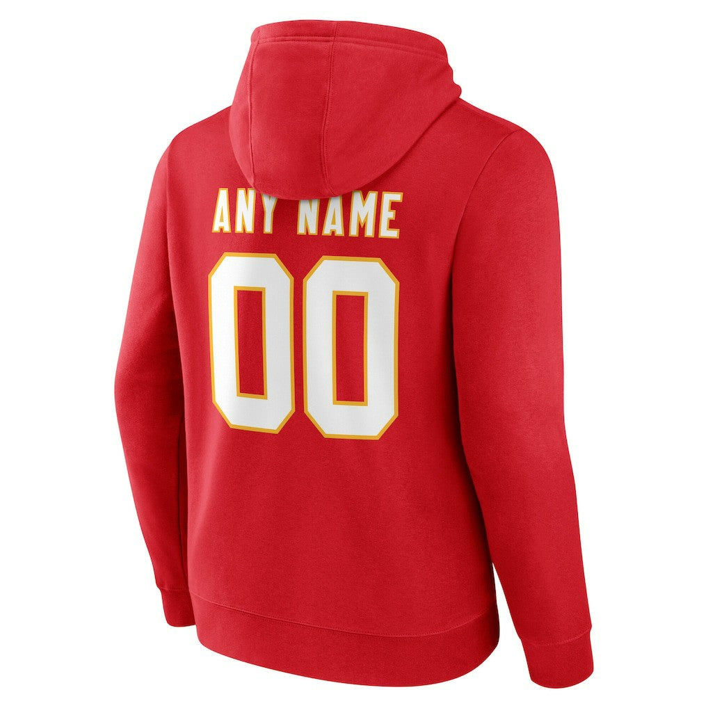 Kansas City Chiefs Team Authentic Personalized Name & Number Hoodie Red - NFL
