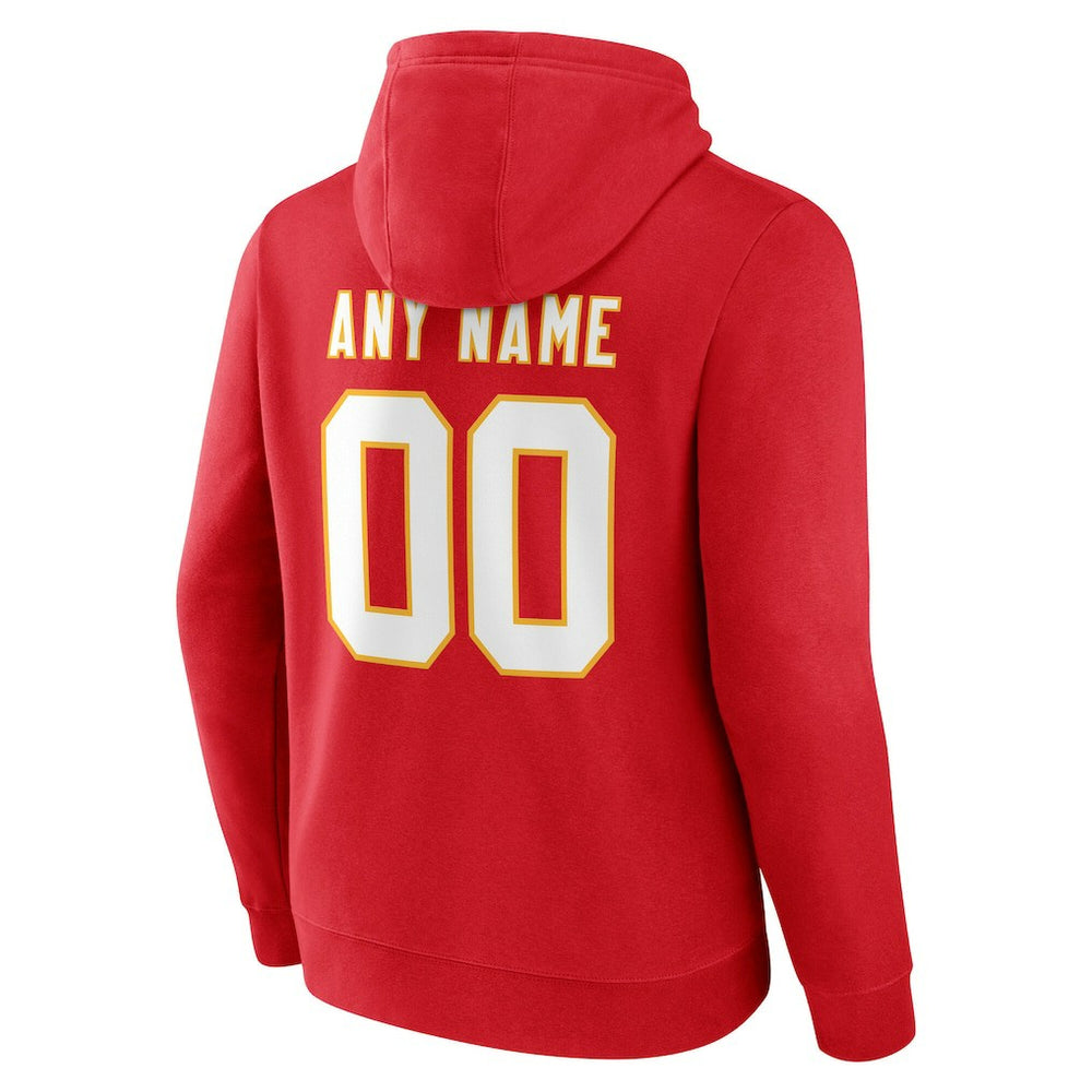 Kansas City Chiefs Team Authentic Personalized Name & Number Hoodie Red - NFL