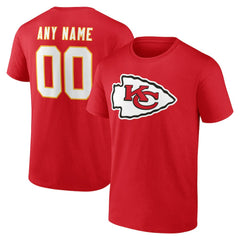 Kansas City Chiefs Team Authentic Personalized Name & Number T-Shirt Red - NFL