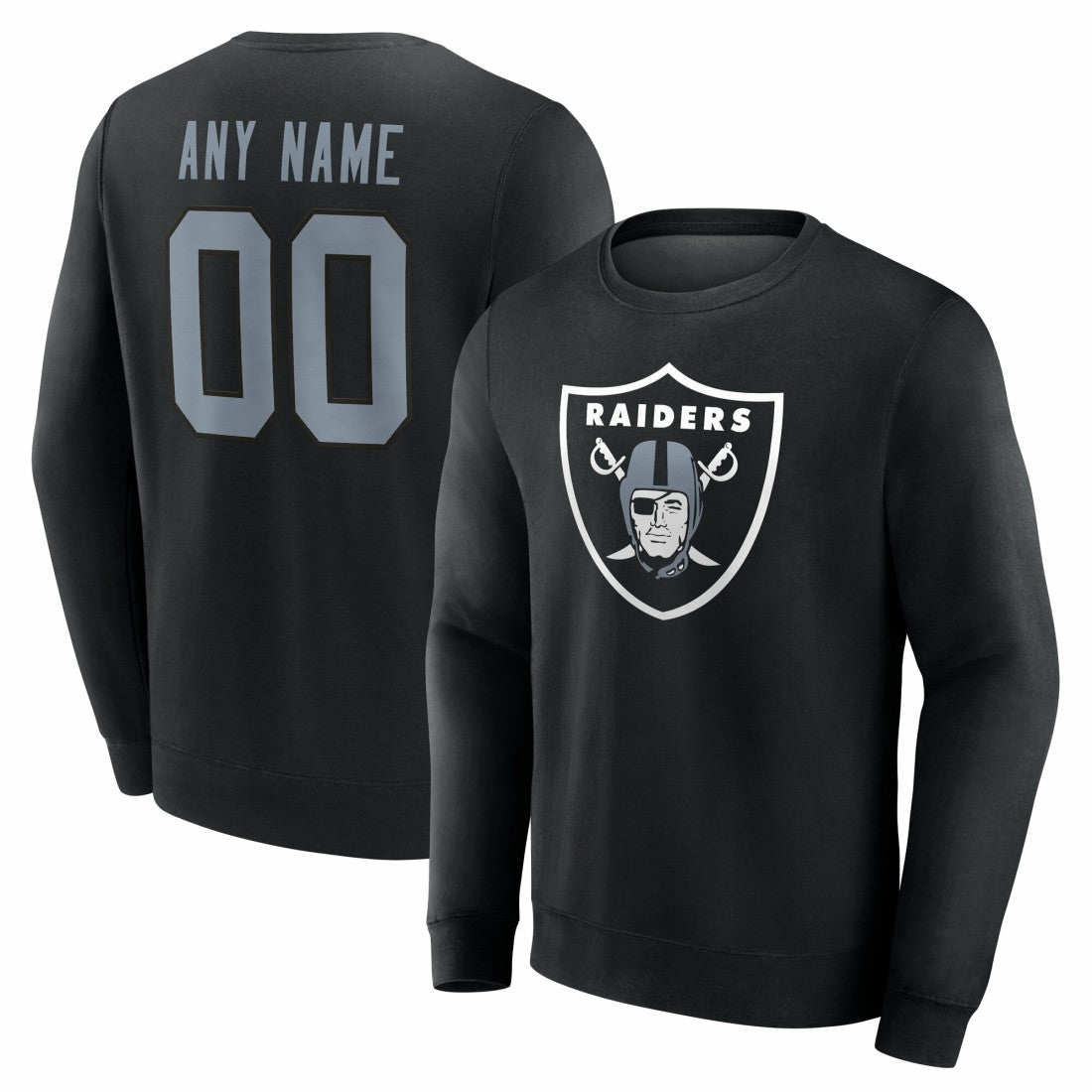 Las Vegas Raiders Team Authentic Personalized Name & Number Sweatshirt Black - NFL