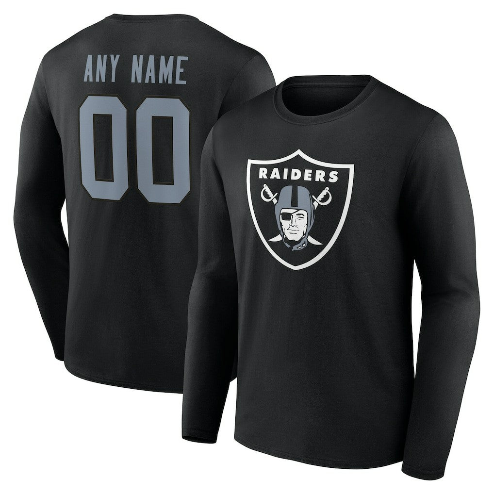 Las Vegas Raiders Team Authentic Personalized Name & Number Long Sleeve T-Shirt Black - NFL