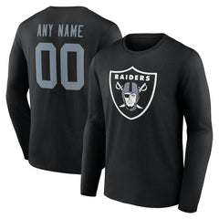 Las Vegas Raiders Team Authentic Personalized Name & Number Long Sleeve T-Shirt Black - NFL