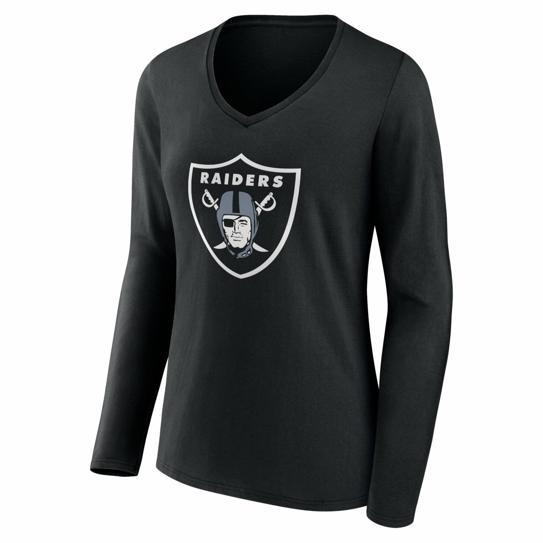 Las Vegas Raiders Women's Team Authentic Personalized Name & Number Long Sleeve V-Neck T-Shirt Black - NFL