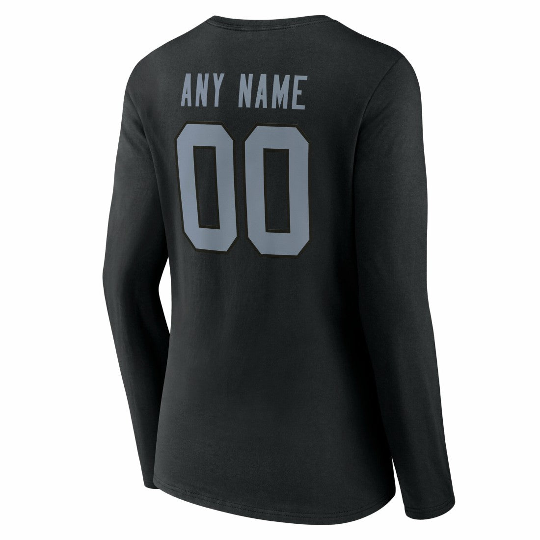Las Vegas Raiders Women's Team Authentic Personalized Name & Number Long Sleeve V-Neck T-Shirt Black - NFL
