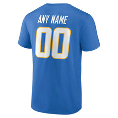 Los Angeles Chargers Team Authentic Personalized Name & Number T-Shirt Powder Blue - NFL