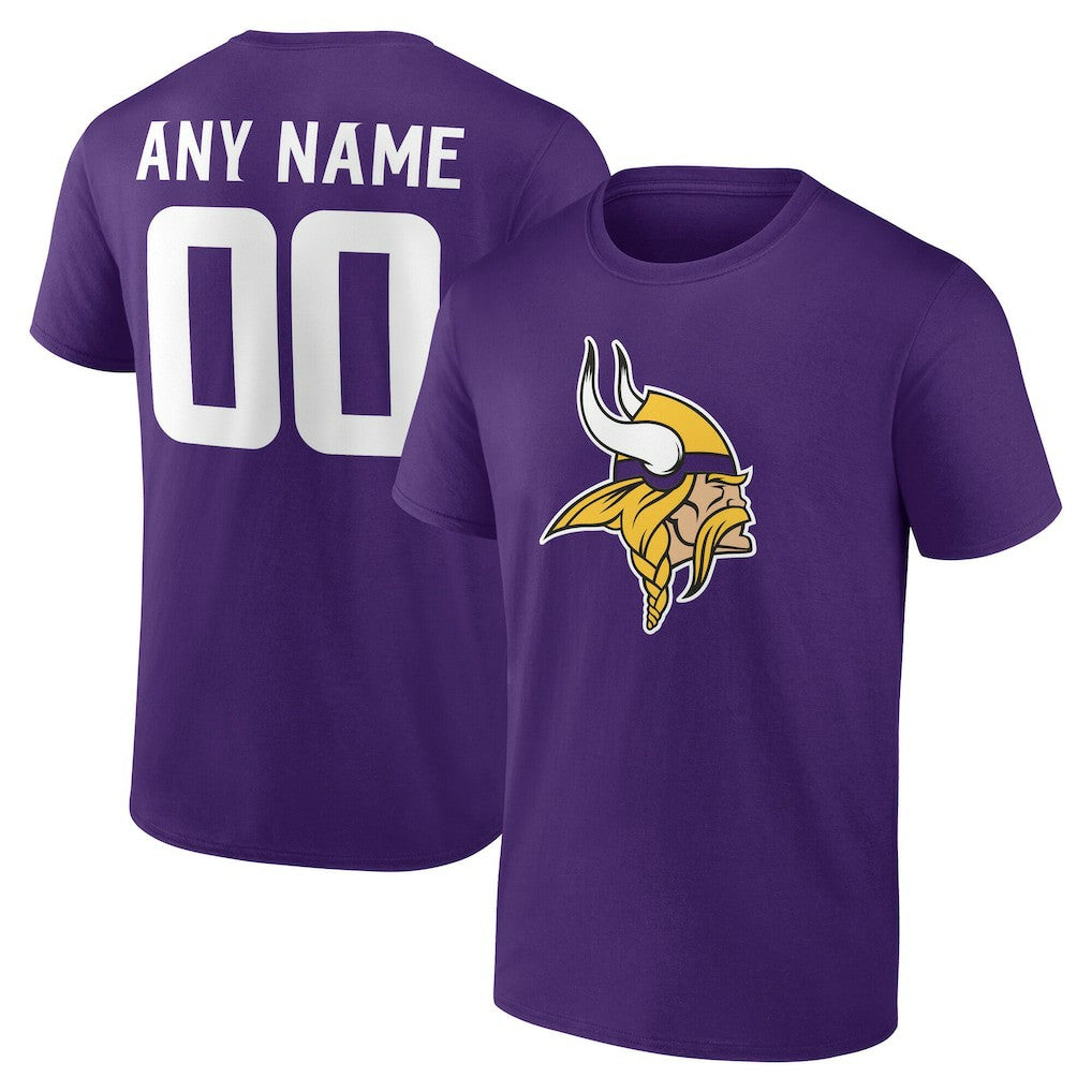 Minnesota Vikings Team Authentic Personalized Name & Number T-Shirt Purple - NFL