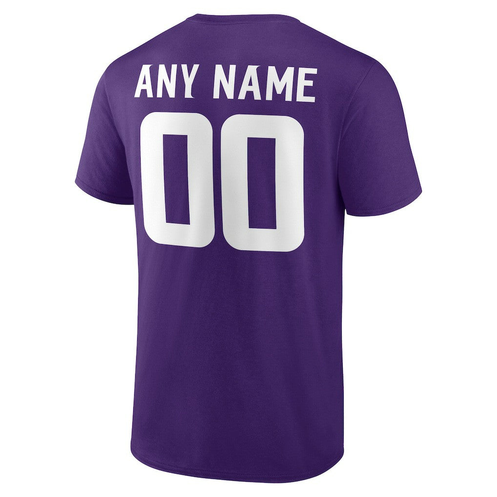 Minnesota Vikings Team Authentic Personalized Name & Number T-Shirt Purple - NFL