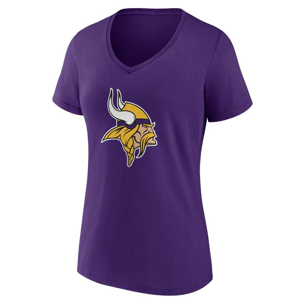 Minnesota Vikings Women's Team Authentic Personalized Name & Number V-Neck T-Shirt Purple - NFL