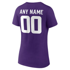 Minnesota Vikings Women's Team Authentic Personalized Name & Number V-Neck T-Shirt Purple - NFL