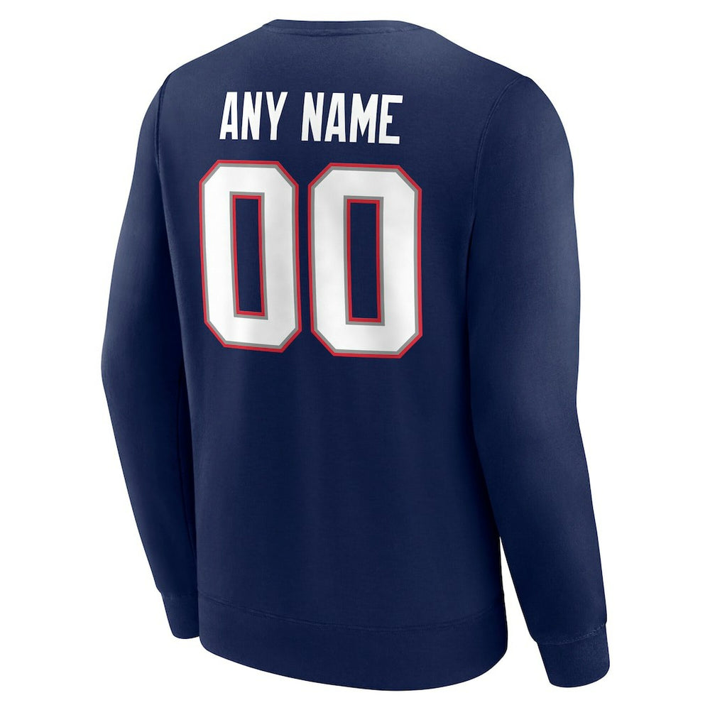 New England Patriots Team Authentic Personalized Name & Number Sweatshirt Navy - NFL