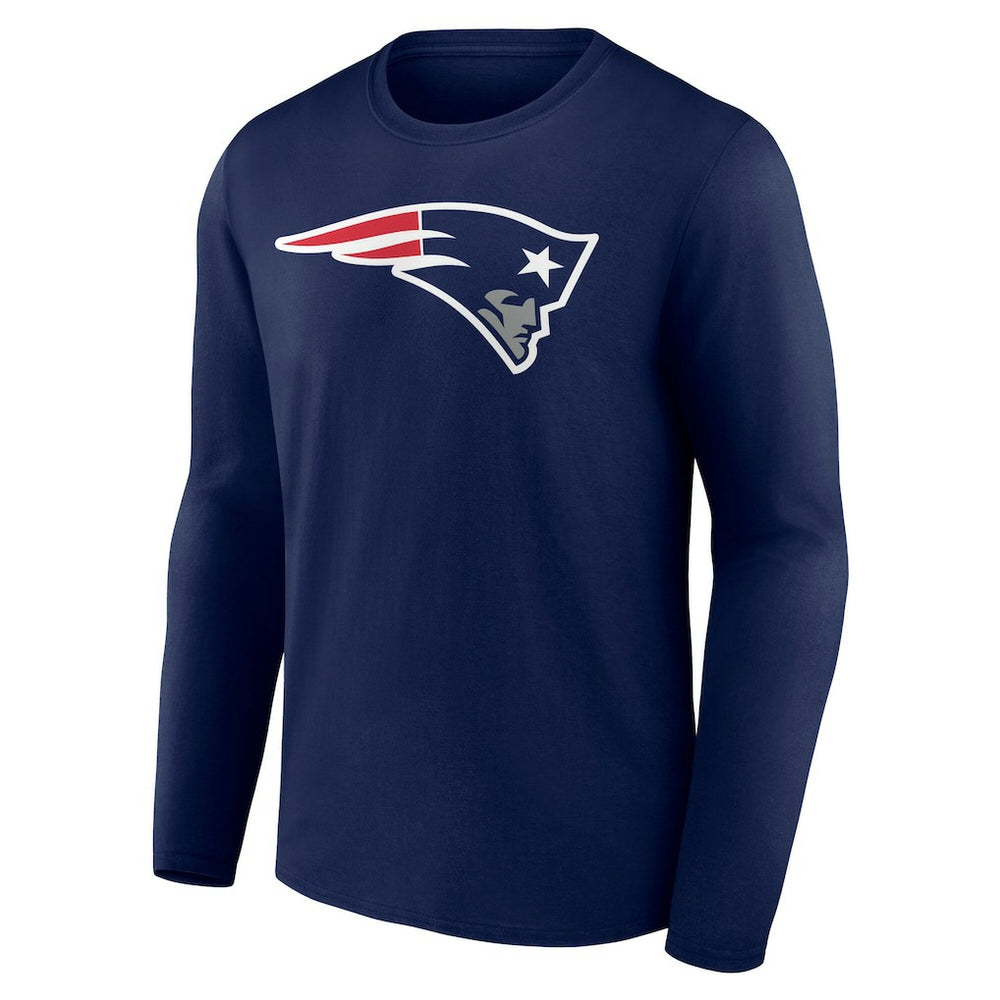 New England Patriots Team Authentic Personalized Name & Number Long Sleeve T-Shirt Navy - NFL