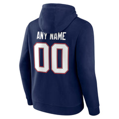 New England Patriots Team Authentic Personalized Name & Number Hoodie Navy - NFL