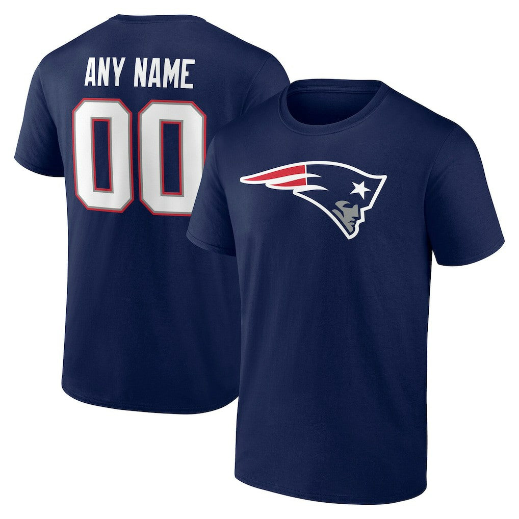 New England Patriots Team Authentic Personalized Name & Number T-Shirt Navy - NFL