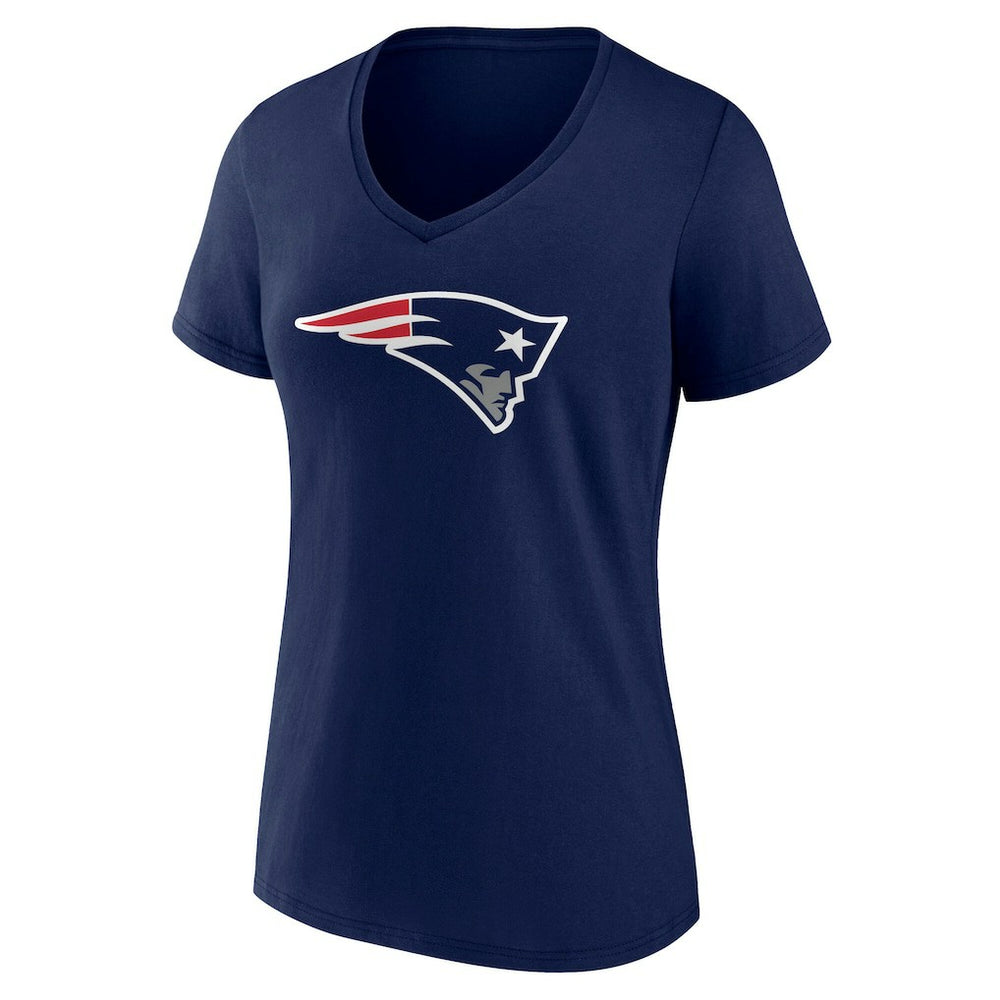 New England Patriots Women's Team Authentic Personalized Name & Number V-Neck T-Shirt Navy - NFL