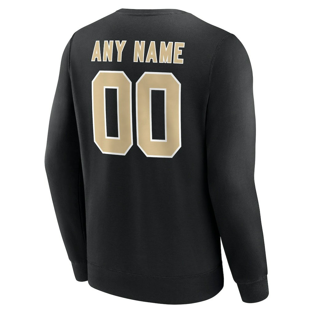 New Orleans Saints Team Authentic Personalized Name & Number Sweatshirt Black - NFL