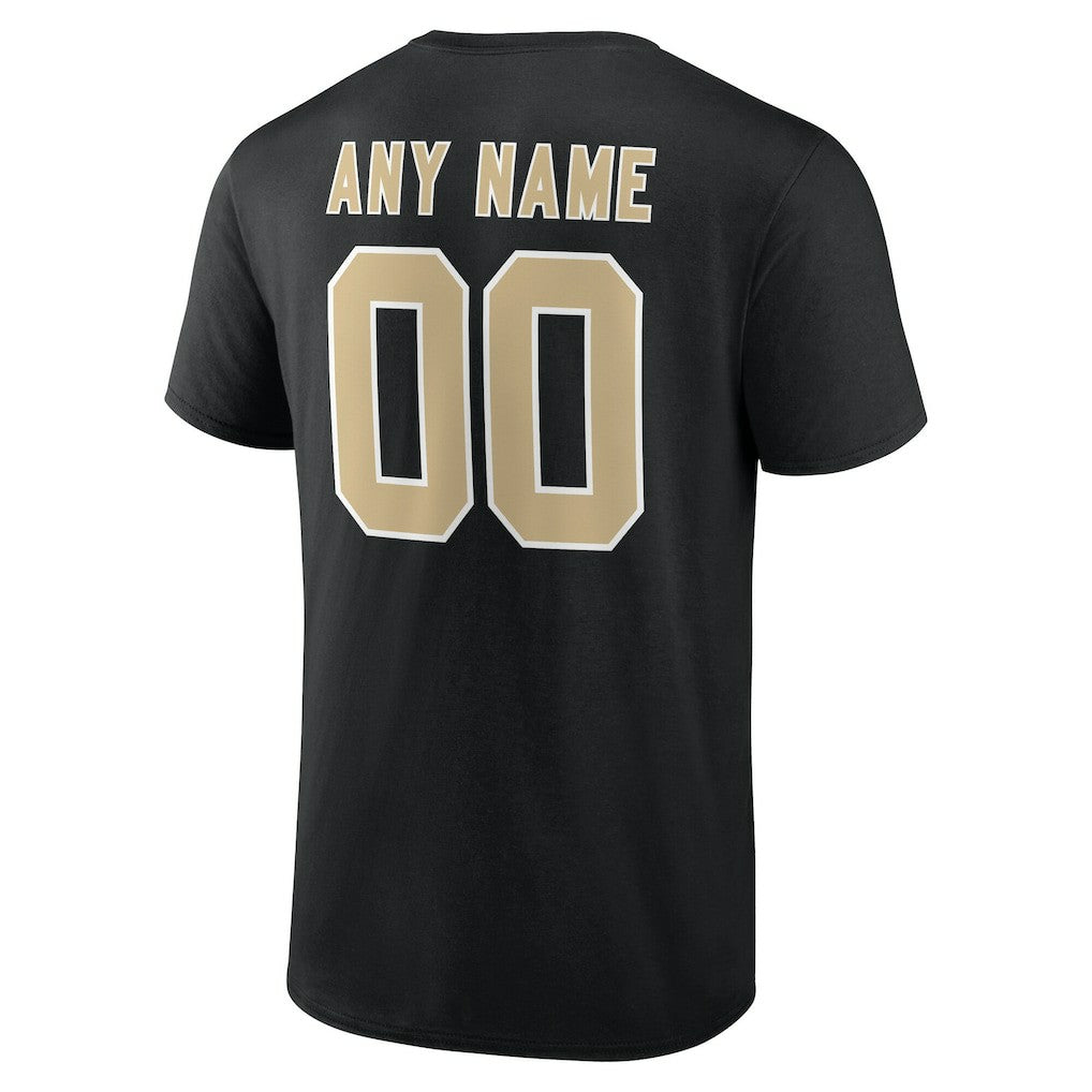 New Orleans Saints Team Authentic Personalized Name & Number T-Shirt Black - NFL