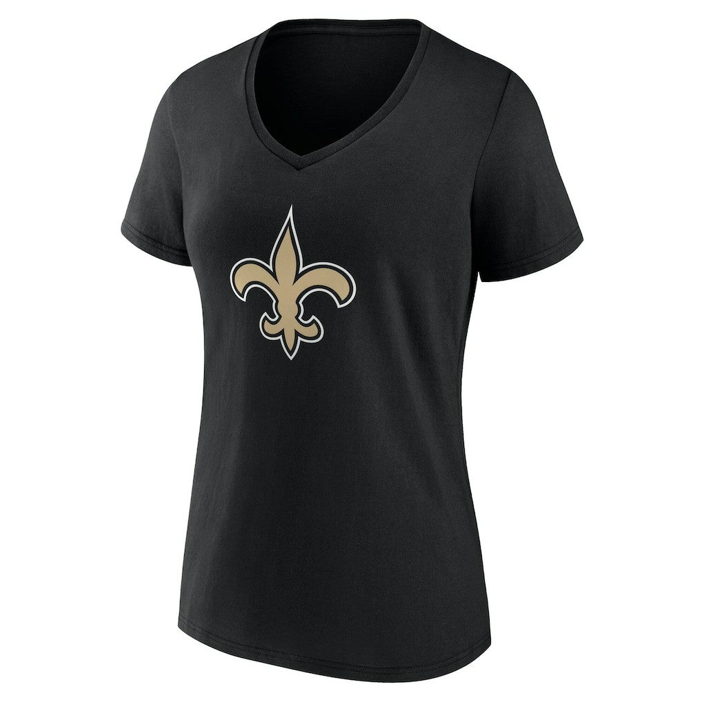 New Orleans Saints Women's Team Authentic Personalized Name & Number V-Neck T-Shirt Black - NFL