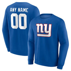 New York Giants Team Authentic Personalized Name & Number Sweatshirt Royal - NFL