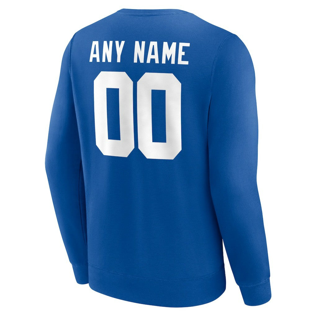 New York Giants Team Authentic Personalized Name & Number Sweatshirt Royal - NFL