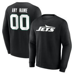 New York Jets Team Authentic Personalized Name & Number Sweatshirt Black - NFL
