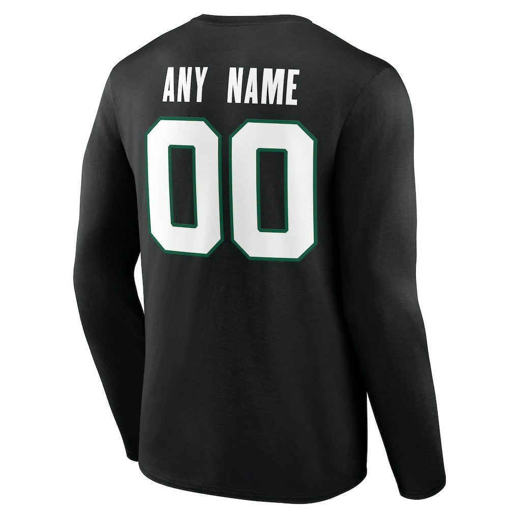 New York Jets Team Authentic Personalized Name & Number Long Sleeve T-Shirt Black - NFL