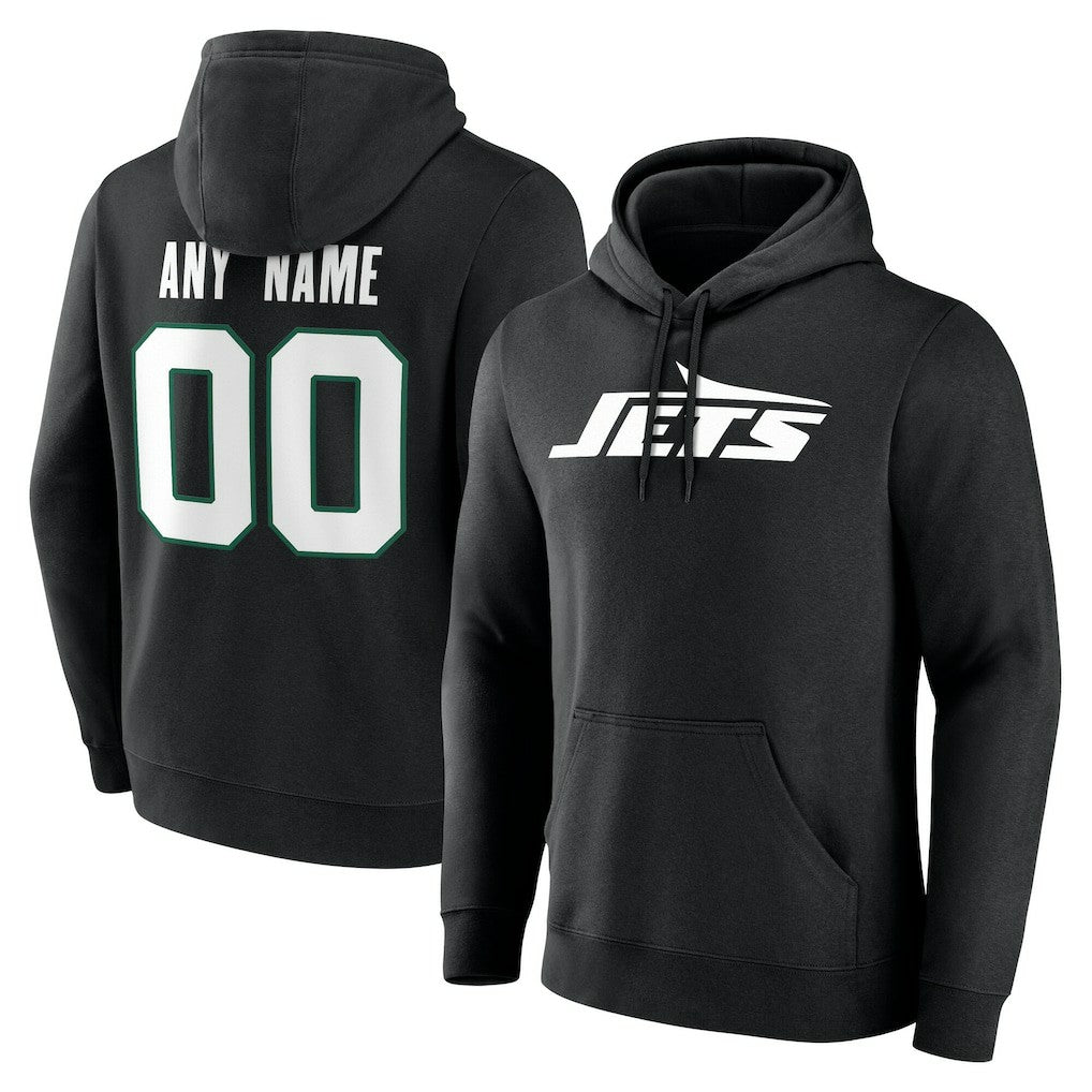 New York Jets Team Authentic Personalized Name & Number Hoodie Black - NFL