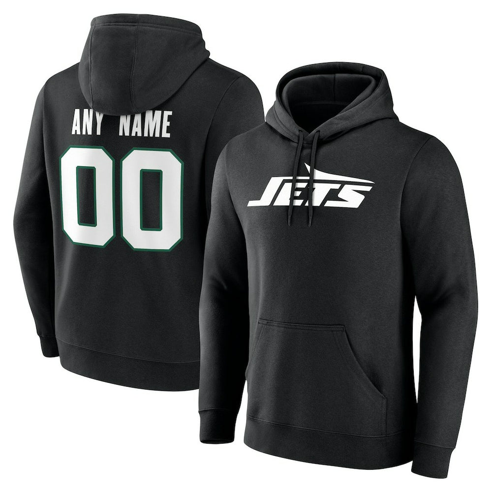 New York Jets Team Authentic Personalized Name & Number Hoodie Black - NFL