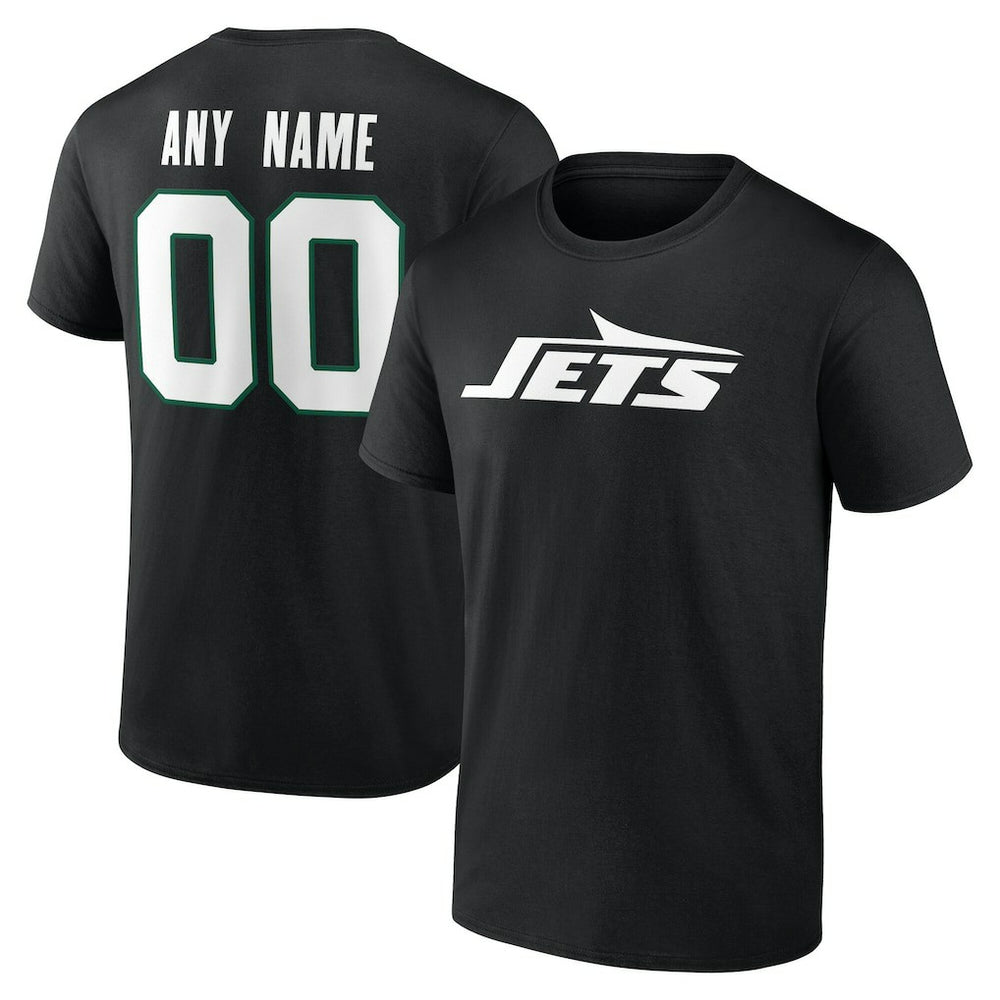 New York Jets Team Authentic Personalized Name & Number T-Shirt Black - NFL