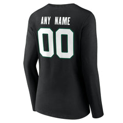 New York Jets Women's Team Authentic Personalized Name & Number Long Sleeve V-Neck T-Shirt Black - NFL