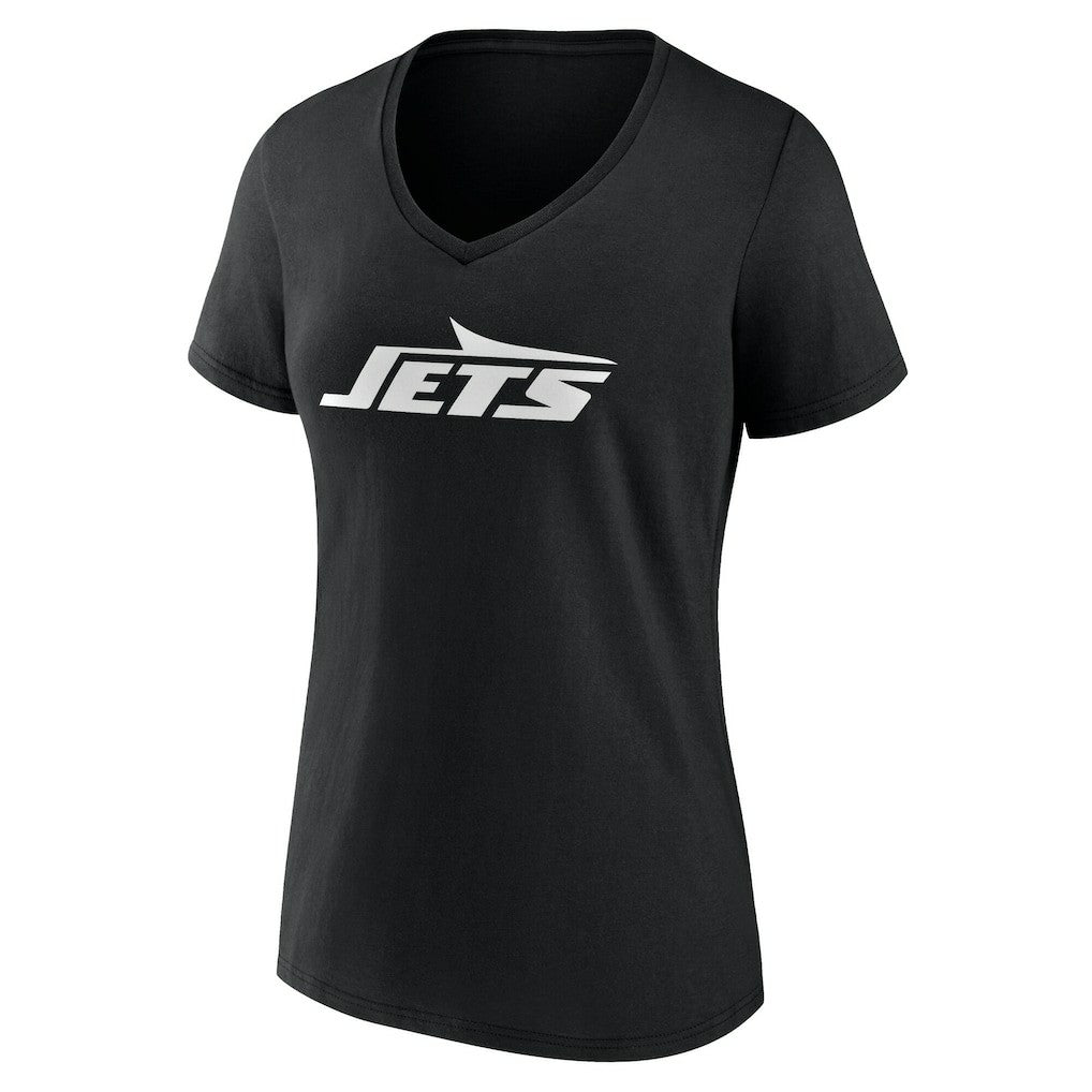 New York Jets Women's Team Authentic Personalized Name & Number V-Neck T-Shirt Black - NFL