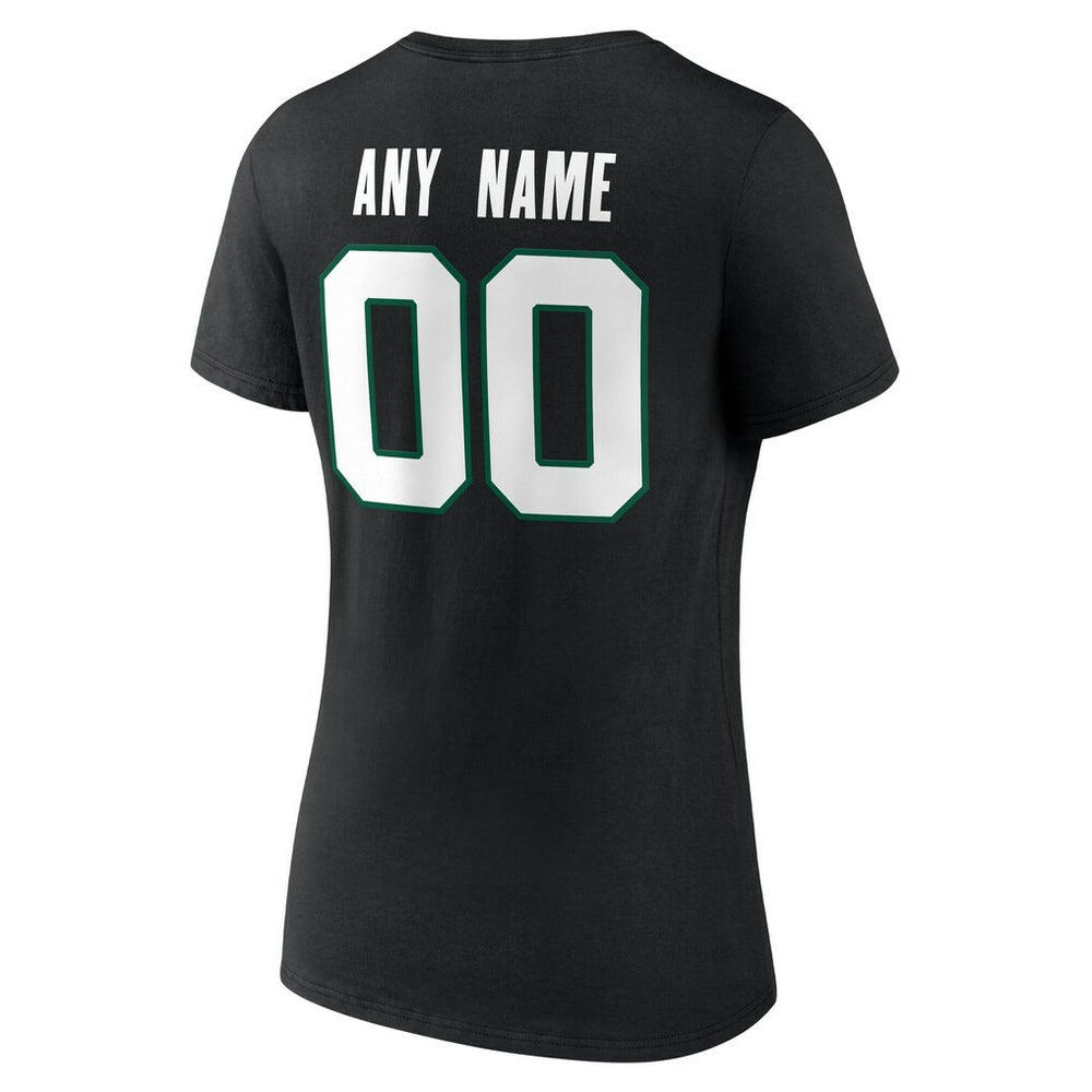New York Jets Women's Team Authentic Personalized Name & Number V-Neck T-Shirt Black - NFL