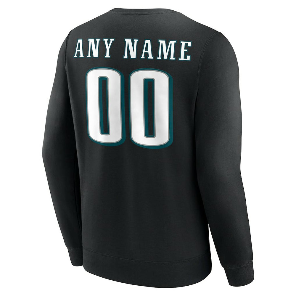 Philadelphia Eagles Team Authentic Personalized Name & Number Sweatshirt Black - NFL