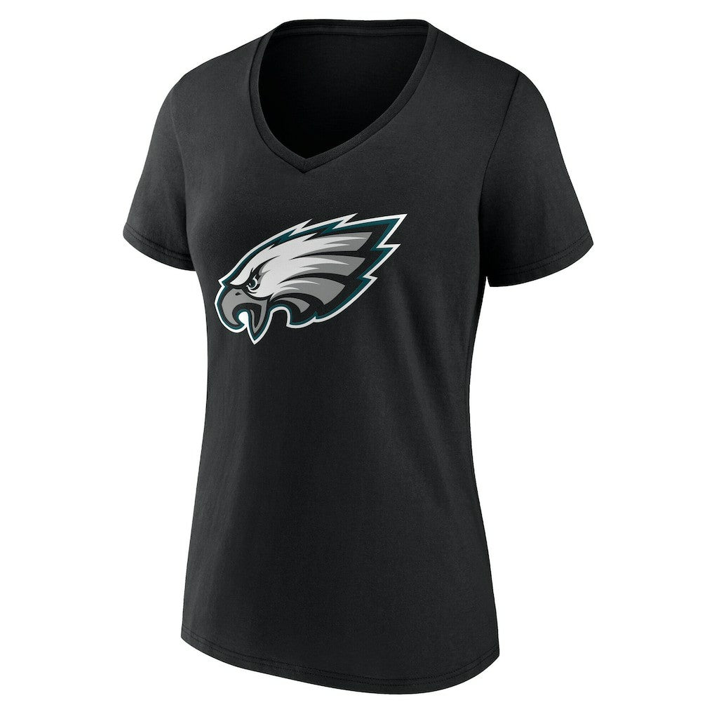 Philadelphia Eagles Women's Team Authentic Personalized Name & Number V-Neck T-Shirt Black - NFL