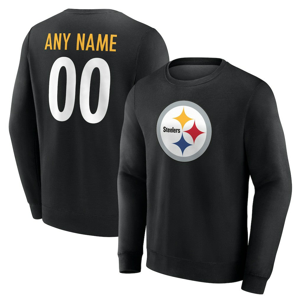 Pittsburgh Steelers Team Authentic Personalized Name & Number Sweatshirt Black - NFL