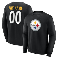 Pittsburgh Steelers Team Authentic Personalized Name & Number Sweatshirt Black - NFL