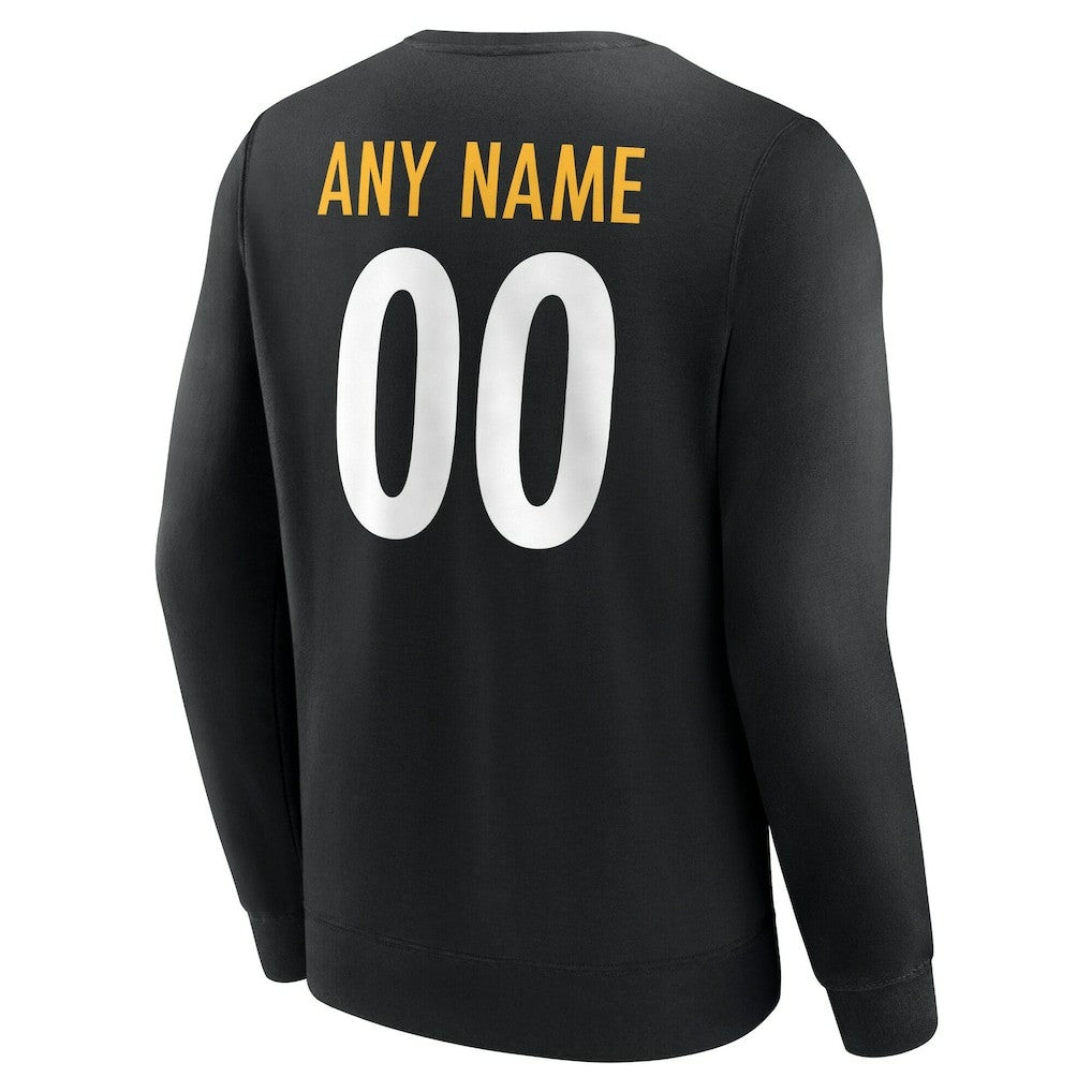 Pittsburgh Steelers Team Authentic Personalized Name & Number Sweatshirt Black - NFL