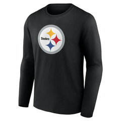 Pittsburgh Steelers Team Authentic Personalized Name & Number Long Sleeve T-Shirt Black - NFL