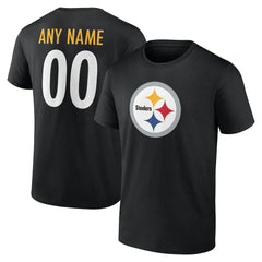 Pittsburgh Steelers Team Authentic Personalized Name & Number T-Shirt Black - NFL