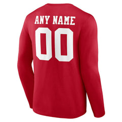 San Francisco 49ers Team Authentic Personalized Name & Number Long Sleeve T-Shirt Scarlet - NFL