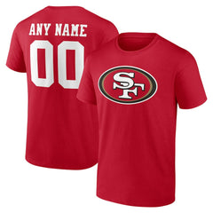 San Francisco 49ers Team Authentic Personalized Name & Number T-Shirt Scarlet - NFL